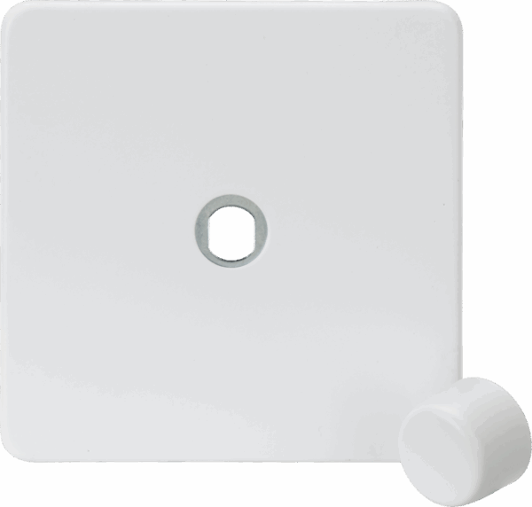 1G Dimmer Plate with Matching Metal Dimmer Cap -Matt White