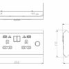 13A 2G Mounting Switched Socket with Dual USB Charger (2.4A) - Stainless Steel with grey insert - Image 2