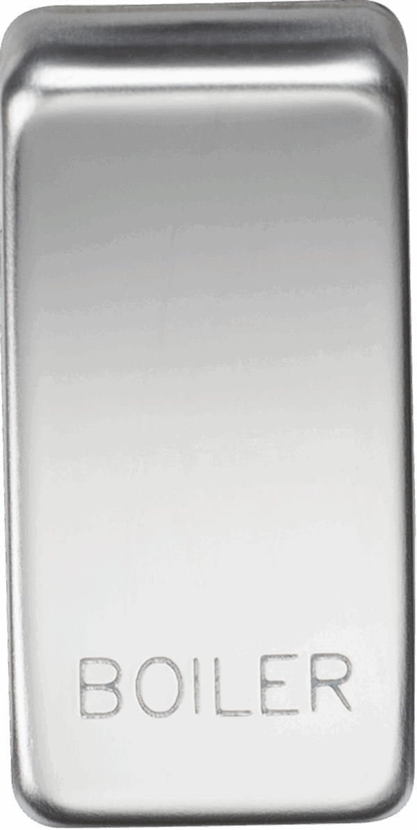 Switch cover "marked BOILER" - polished chrome