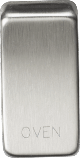Switch cover "marked OVEN" - brushed chrome