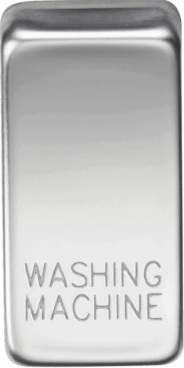 Switch cover "marked WASHING MACHINE" - polished chrome