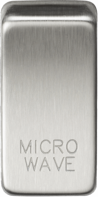 Switch cover "marked MICROWAVE" - brushed chrome