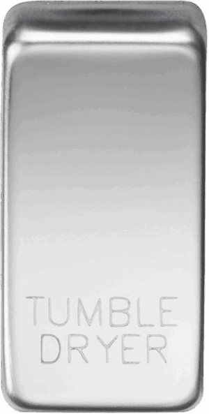 Switch cover "marked TUMBLE DRYER" - polished chrome