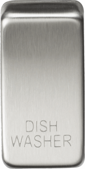 Switch cover "marked DISHWASHER" - brushed chrome