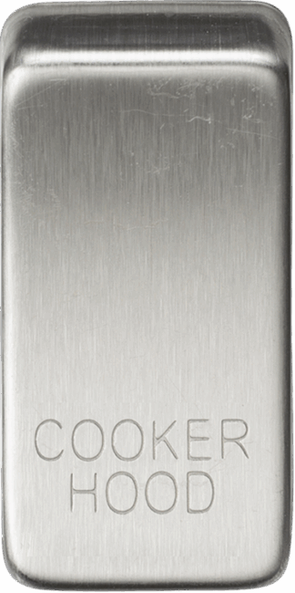 Switch cover "marked COOKER HOOD" - brushed chrome