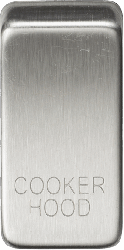Switch cover "marked COOKER HOOD" - brushed chrome