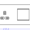 13A 2G DP Socket + 2G Modular Combination Plate - Brushed Chrome with White Insert - Image 2