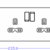 13A 2G DP Socket + 2G Modular Combination Plate - Brushed Chrome with White Insert - Image 2