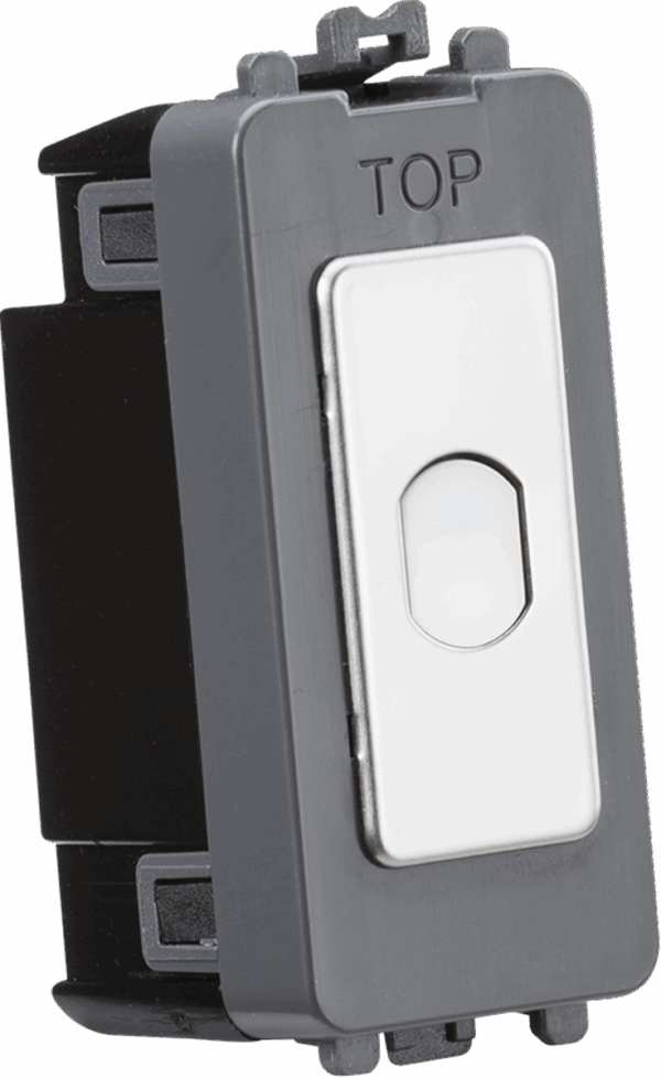 1G 1-way 10-200W (10-100W LED) trailing edge dimmer (Press Type) - polished chrome