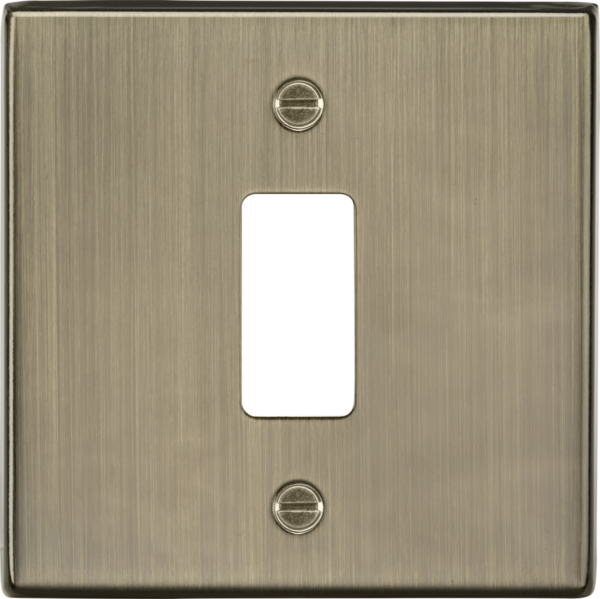 1G Grid Faceplate - Antique Brass