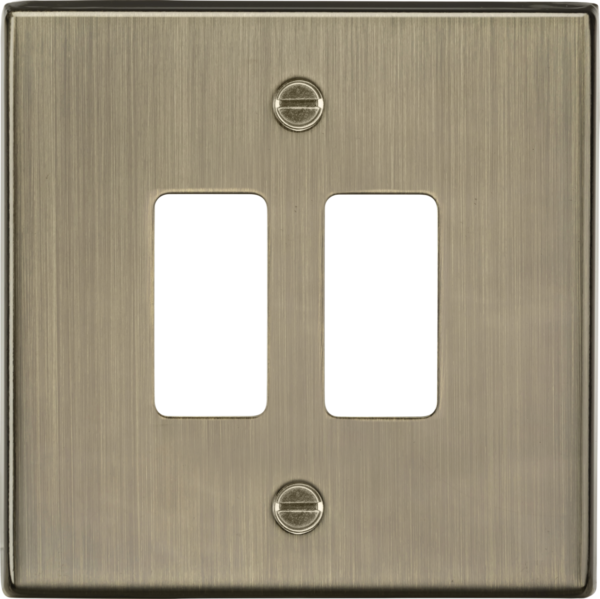 2G Grid Faceplate - Antique Brass