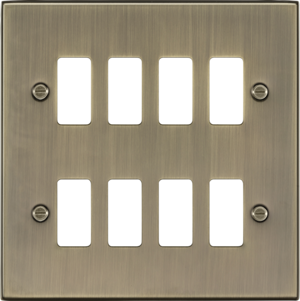8G Grid Faceplate - Antique Brass