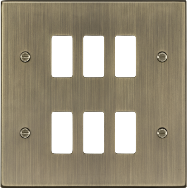 6G Grid Faceplate - Antique Brass