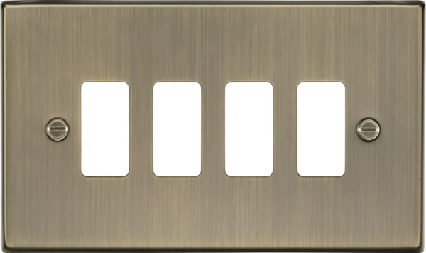 4G Grid Faceplate - Antique Brass