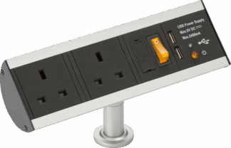 Desktop 13A 2G Socket with Dual USB-A (5V DC 2.4A shared) Max. 12W
