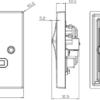 45A DP Switch & 13A Socket with Neons - Brushed Chrome with Grey Insert - Image 2