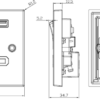 13A 2G SP Switched Socket with Dual USB A+A (5V DC 2.4A shared) - Brushed Chrome with White Insert - Image 2