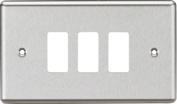 3G Grid Faceplate - Rounded Edge Brushed Chrome