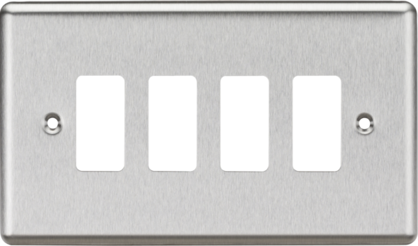 4G Grid Faceplate - Rounded Edge Brushed Chrome
