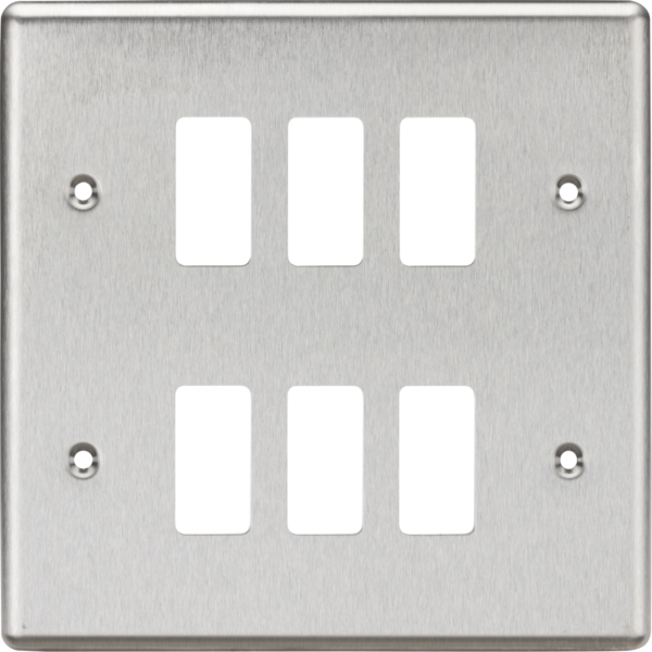 6G Grid Faceplate - Rounded Edge Brushed Chrome