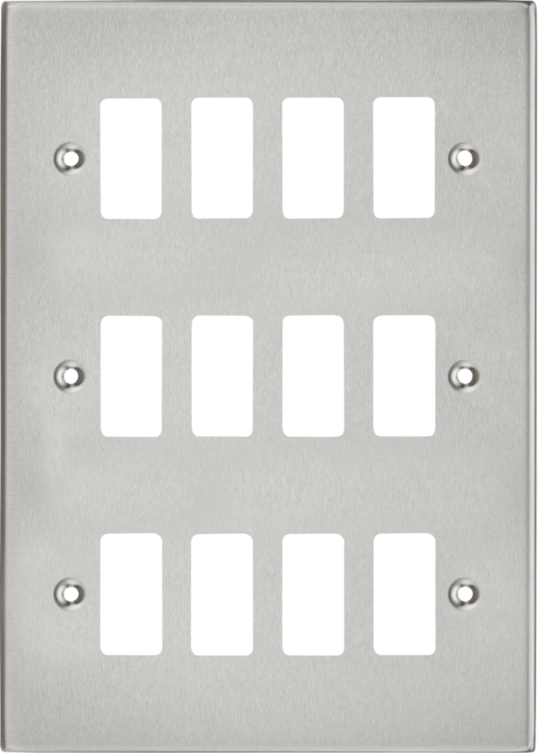 12G Grid Faceplate - Brushed Chrome