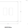 Screwless 2G grid faceplate - matt black - Image 2