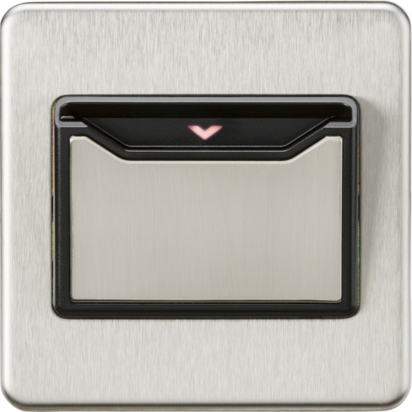 32A 1G Key Card Switch - Brushed Chrome