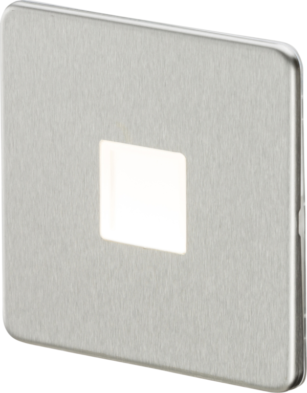 230V LED Plinth Light - Brushed Chrome