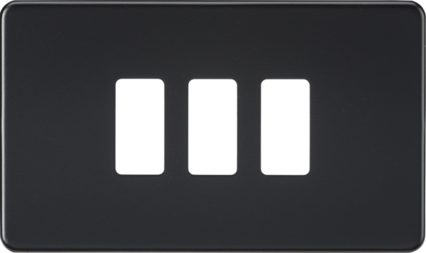 Screwless 3G grid faceplate - matt black