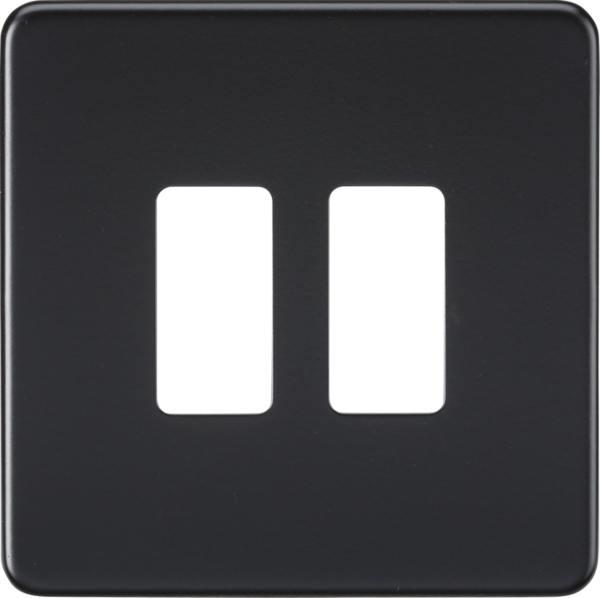 Screwless 2G grid faceplate - matt black