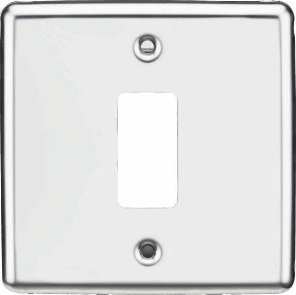 1G Grid Faceplate - Rounded Edge Polished Chrome