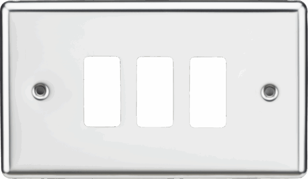 3G Grid Faceplate - Rounded Edge Polished Chrome