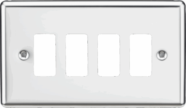 4G Grid Faceplate - Rounded Edge Polished Chrome