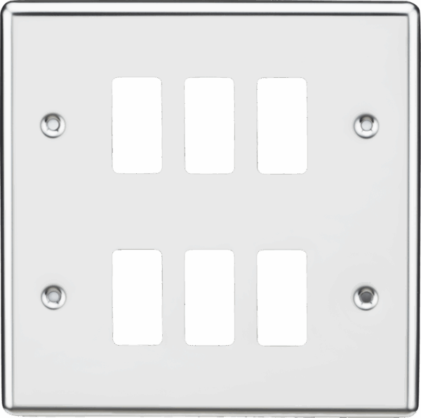 6G Grid Faceplate - Rounded Edge Polished Chrome