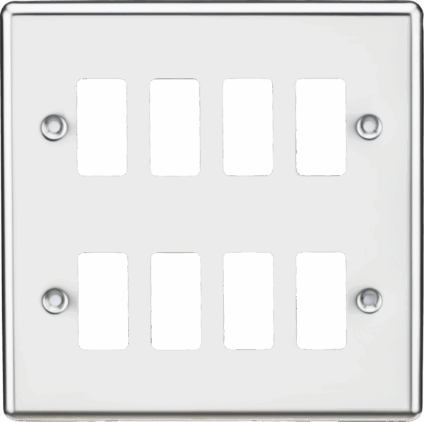 8G Grid Faceplate - Rounded Edge Polished Chrome