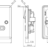 13A 2G DP Switched Socket with Twin Earths - Polished Chrome with Grey Insert - Image 2