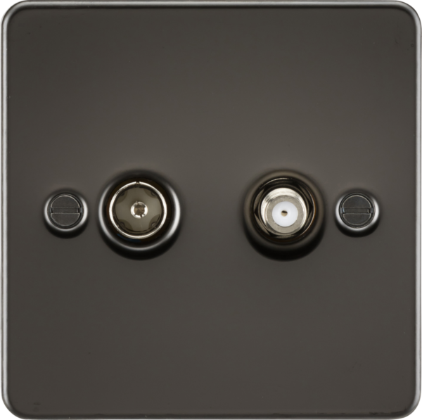 TV and SAT TV Outlet (isolated) - Gunmetal