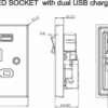 13A 2G DP Switched Socket with Dual USB A+C 12V DC 1.5A [Max. 18W] - Brushed Chrome w/White Insert - Image 2