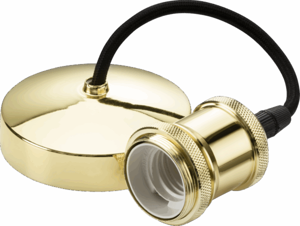 6" E27 Vintage Pendant Set - Polished Brass