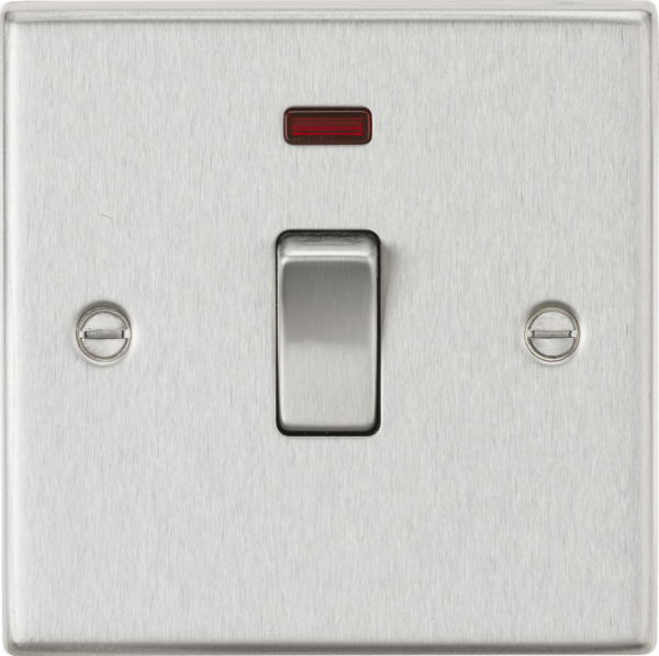 20A 1G DP Switch with Neon - Brushed Chrome