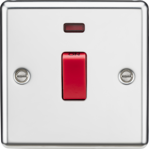 45A DP Switch with Neon (1G size)  - Polished Chrome