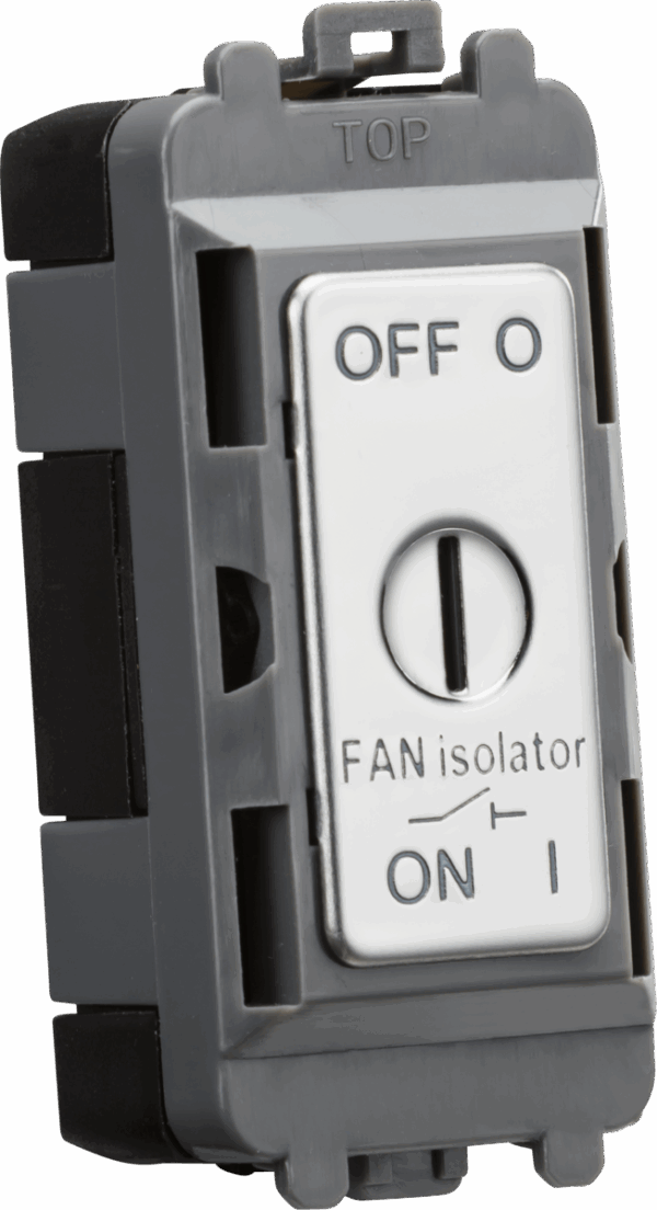 10A Fan Isolator Key Switch Module - Polished Chrome