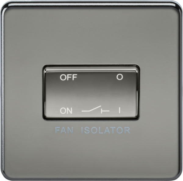 10AX Fan Isolator Switch - Black Nickel