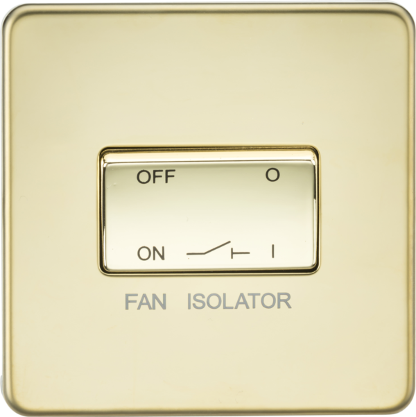 10AX Fan Isolator Switch - Polished Brass