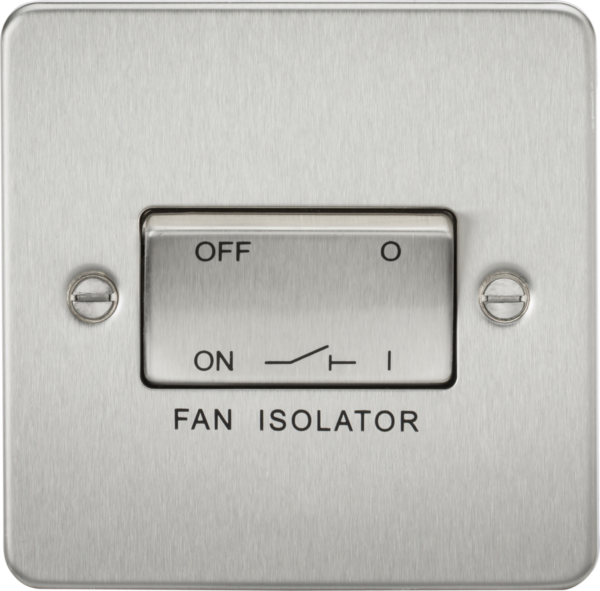 10AX Fan Isolator Switch - Brushed Chrome