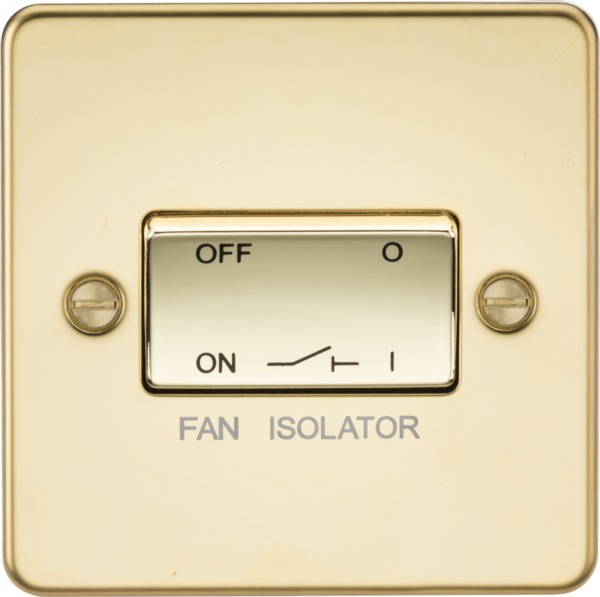 10AX Fan Isolator Switch - Polished Brass