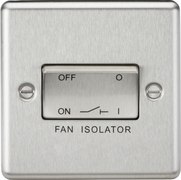 10AX Fan Isolator Switch - Brushed Chrome