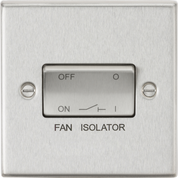 10AX Fan Isolator Switch - Brushed Chrome