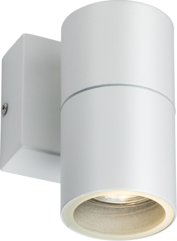 230V IP54 GU10 Fixed Single Wall Light - White