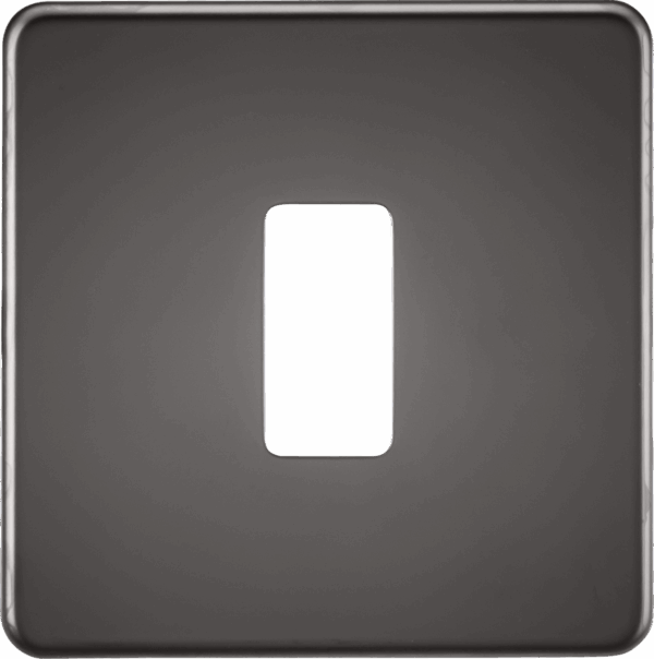 Screwless 1G grid faceplate - black nickel